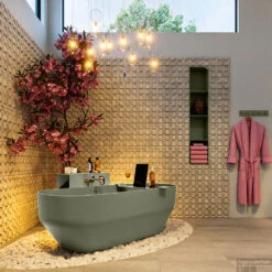 STONE Vrijstaand Bad 170x75cm Kleur Army / Army -Sealkin Badkamermeubilair Winkel stone 4 00023