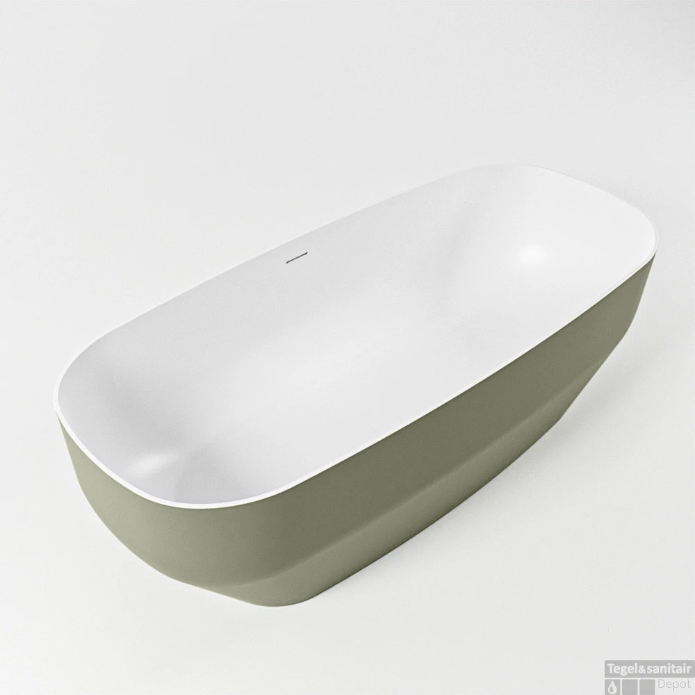 STONE Vrijstaand Bad 170x75cm Kleur Army / Talc 3 STONE Vrijstaand Bad 170x75cm Kleur Army / Talc