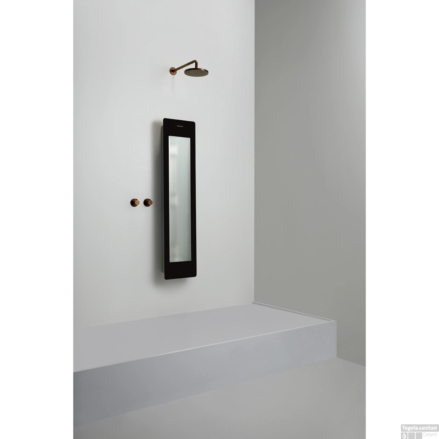 Sunshower One M Round Infrarood 140x33 Cm Inbouw - Opbouw Vlak Of Hoek Black 6 Sunshower One M Round Infrarood 140x33 Cm Inbouw - Opbouw Vlak Of Hoek Black - Afbeelding 4