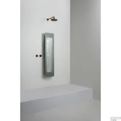 Sunshower One M Round Infrarood 140x33 Cm Inbouw - Opbouw Vlak Of Hoek Organic Grey -Sealkin Badkamermeubilair Winkel sunshower oneplus m organic grey opbouw uit geheel