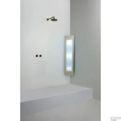 Sunshower Plus M Round Infrarood En UV-licht 140x33 Cm Inbouw - Opbouw Vlak Of Hoek Sand White -Sealkin Badkamermeubilair Winkel sunshower oneplus m sand white hoek uv geheel 1