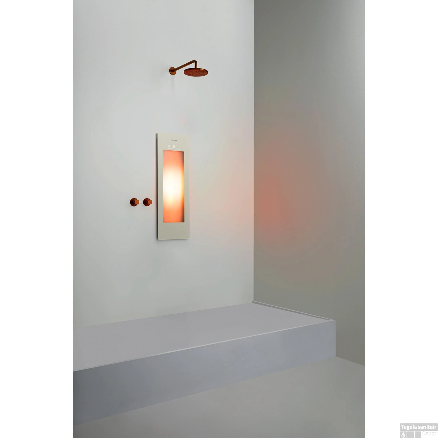 Sunshower Plus S Round Infrarood En UV-licht 95x33 Cm Inbouw - Opbouw Vlak Of Hoek Sand White 6 Sunshower Plus S Round Infrarood En UV-licht 95x33 Cm Inbouw - Opbouw Vlak Of Hoek Sand White - Afbeelding 4