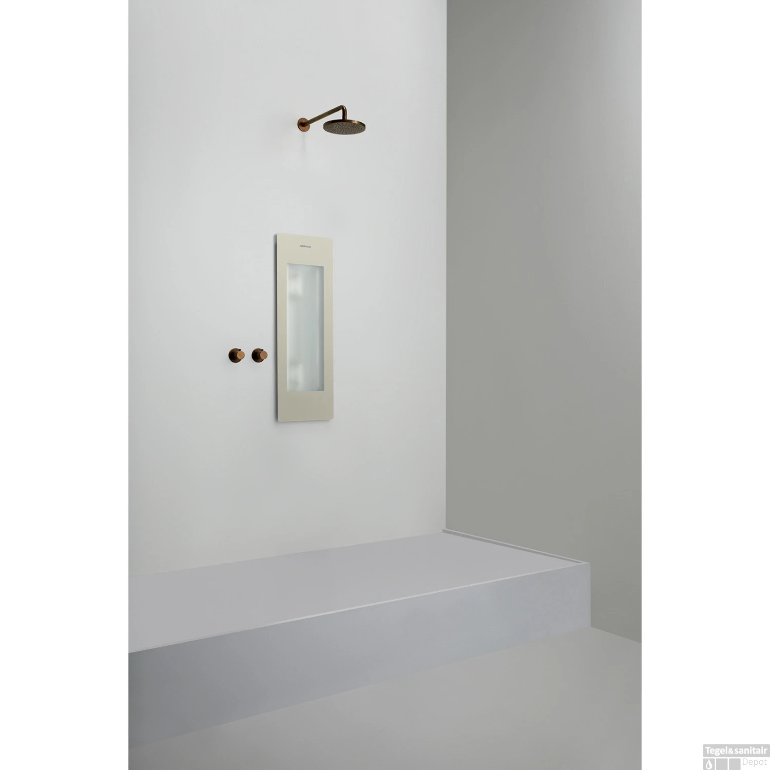 Sunshower Plus S Round Infrarood En UV-licht 95x33 Cm Inbouw - Opbouw Vlak Of Hoek Sand White 7 Sunshower Plus S Round Infrarood En UV-licht 95x33 Cm Inbouw - Opbouw Vlak Of Hoek Sand White - Afbeelding 5