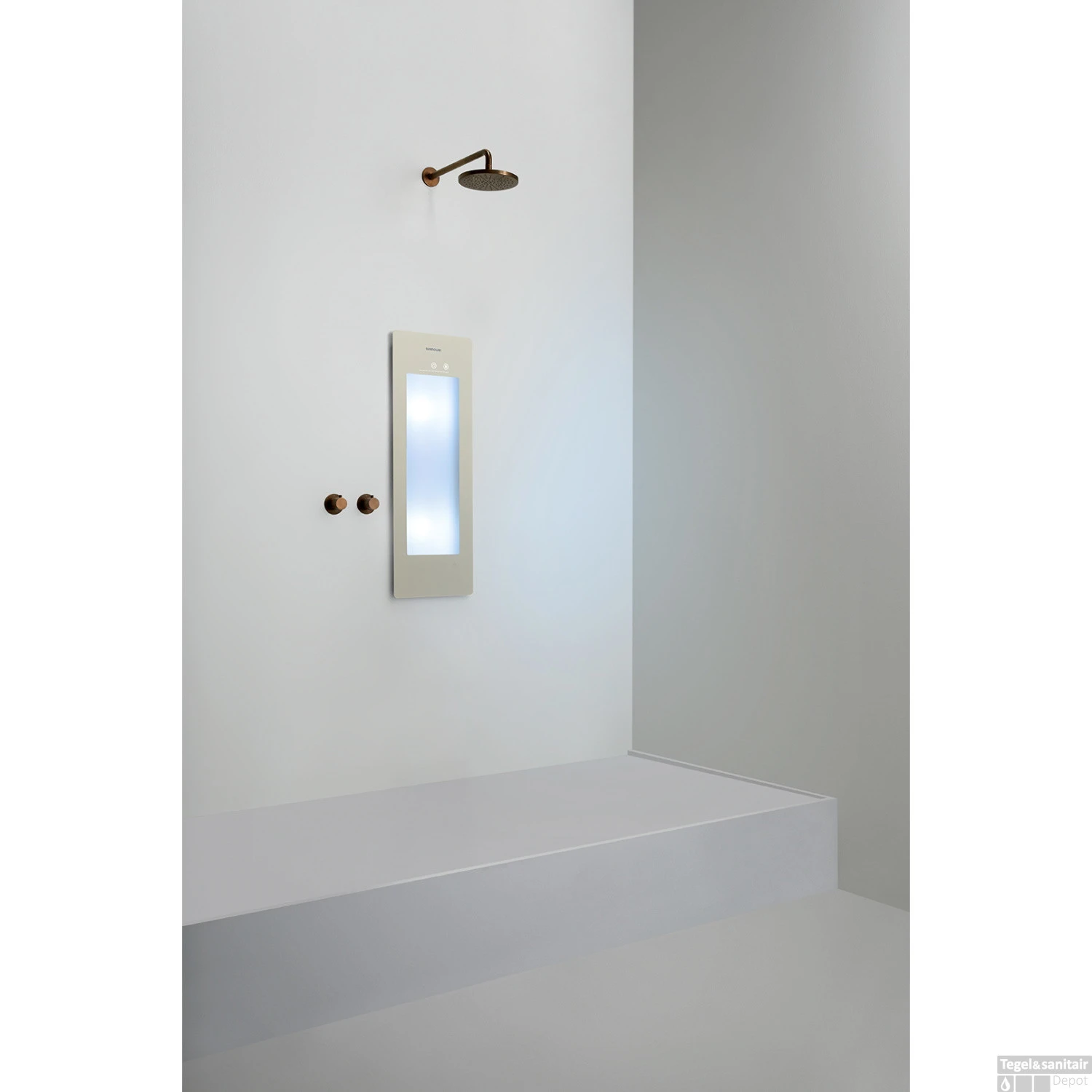 Sunshower Plus S Round Infrarood En UV-licht 95x33 Cm Inbouw - Opbouw Vlak Of Hoek Sand White 5 Sunshower Plus S Round Infrarood En UV-licht 95x33 Cm Inbouw - Opbouw Vlak Of Hoek Sand White - Afbeelding 3