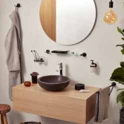 Tandenborstelhouder Haceka Aspen Dubbel Glas Met Mat Zwart -Sealkin Badkamermeubilair Winkel tandenborstelhouder haceka aspen dubbel glas met mat zwart sfeer2