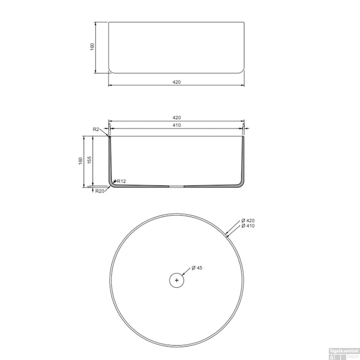 Waskom Cipi Index Tinta 42x16cm Alpine Snow 7 Waskom Cipi Index Tinta 42x16cm Alpine Snow - Afbeelding 5