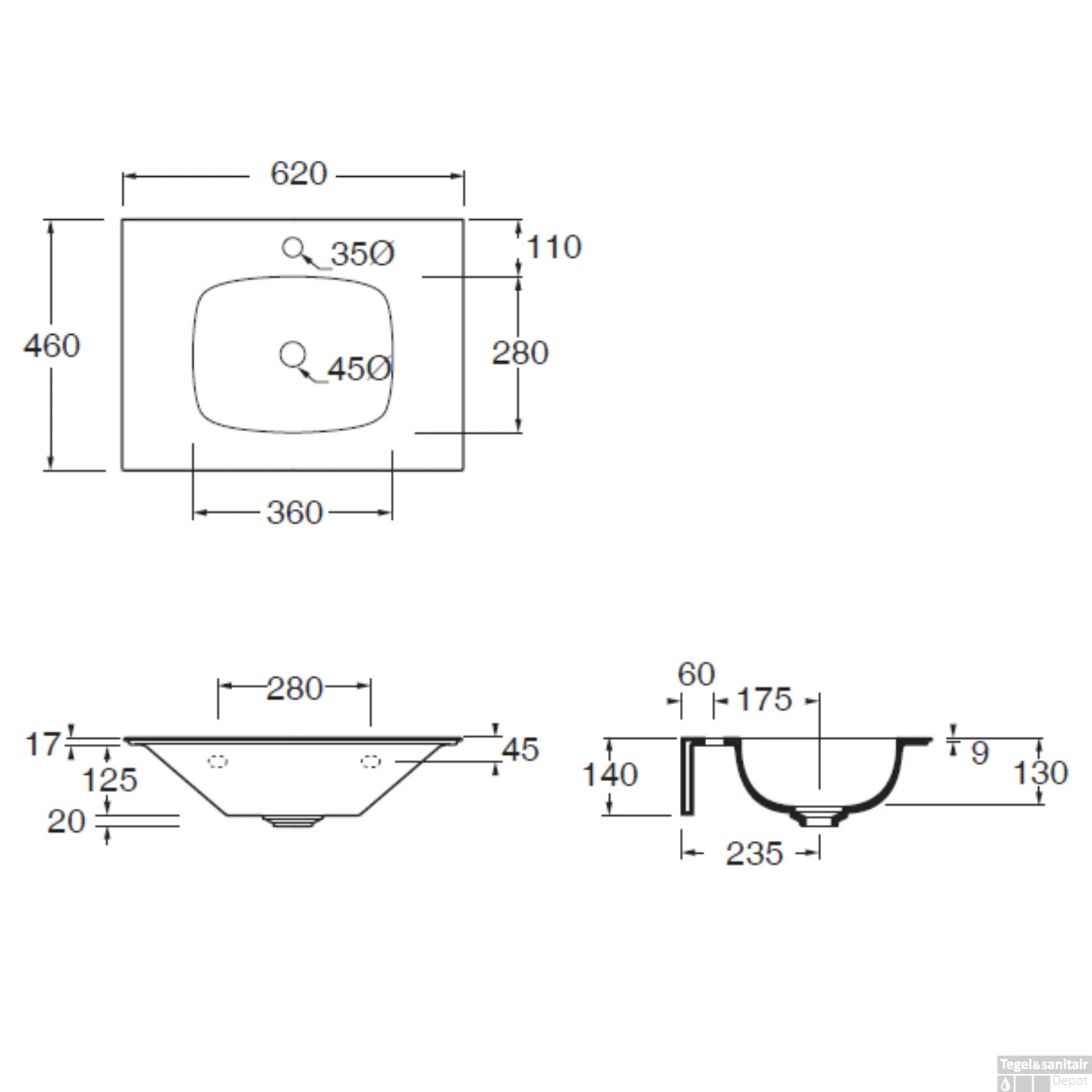 Wastafel Salenzi Nur 62x46 Cm Keramiek Mat Zwart 1 Kraangat (incl. Bijpassende Afvoerplug) 5 Wastafel Salenzi Nur 62x46 Cm Keramiek Mat Zwart 1 Kraangat (incl. Bijpassende Afvoerplug) - Afbeelding 3