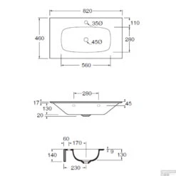 Wastafel Salenzi Nur 82x46 Cm Keramiek Mat Wit 1 Kraangat (incl. Bijpassende Afvoerplug) -Sealkin Badkamermeubilair Winkel tech82 1