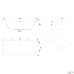 Whirlpool Boss & Wessing Dahlia Silent 1 180x80cm Enkel Systeem -Sealkin Badkamermeubilair Winkel technische tekening dahlia 170x75 tech 1