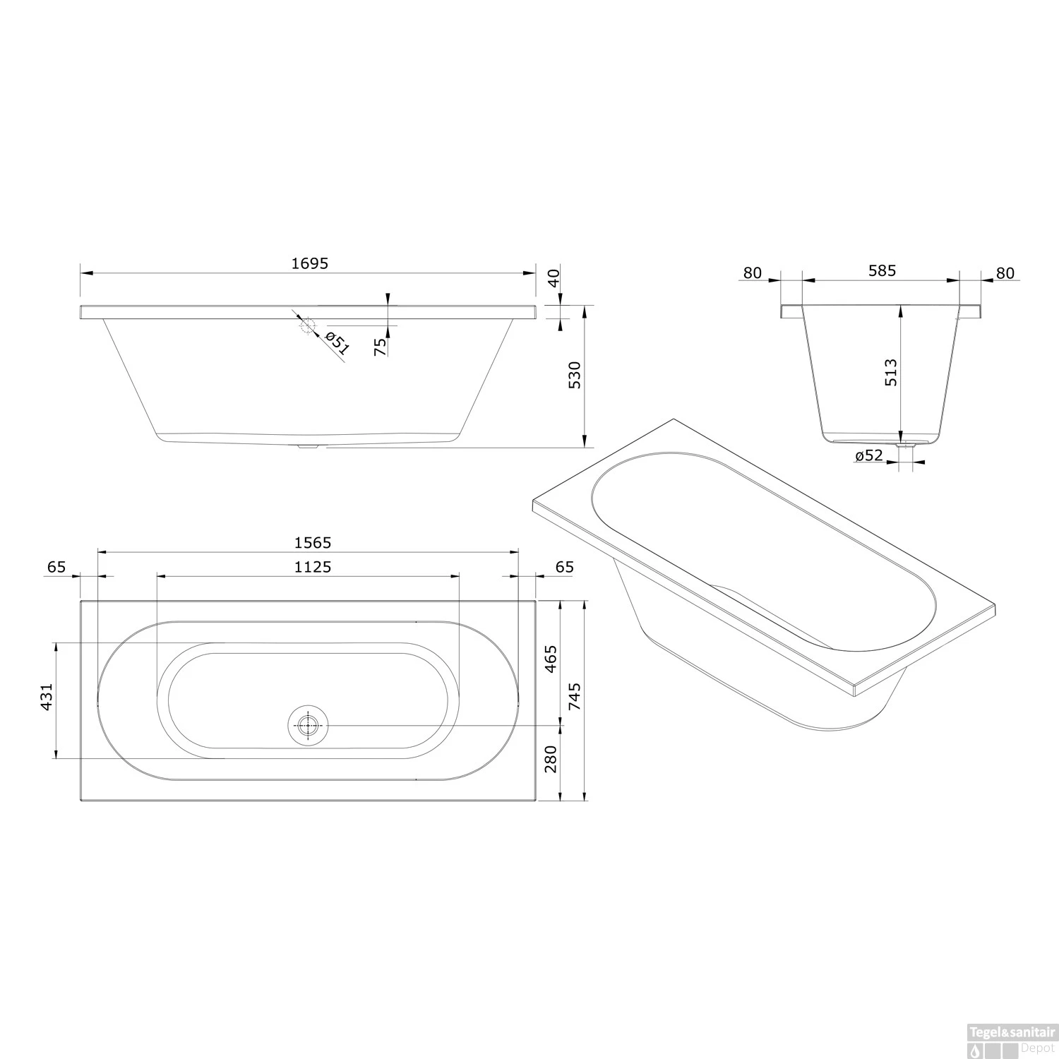 Whirlpool Boss & Wessing Urby Silent 3 170x75cm Dubbel Systeem 6 Whirlpool Boss & Wessing Urby Silent 3 170x75cm Dubbel Systeem - Afbeelding 4