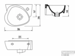 Fontein Boss & Wessing Flower 38x30 Cm -Sealkin Badkamermeubilair Winkel technische tekening creavit flower
