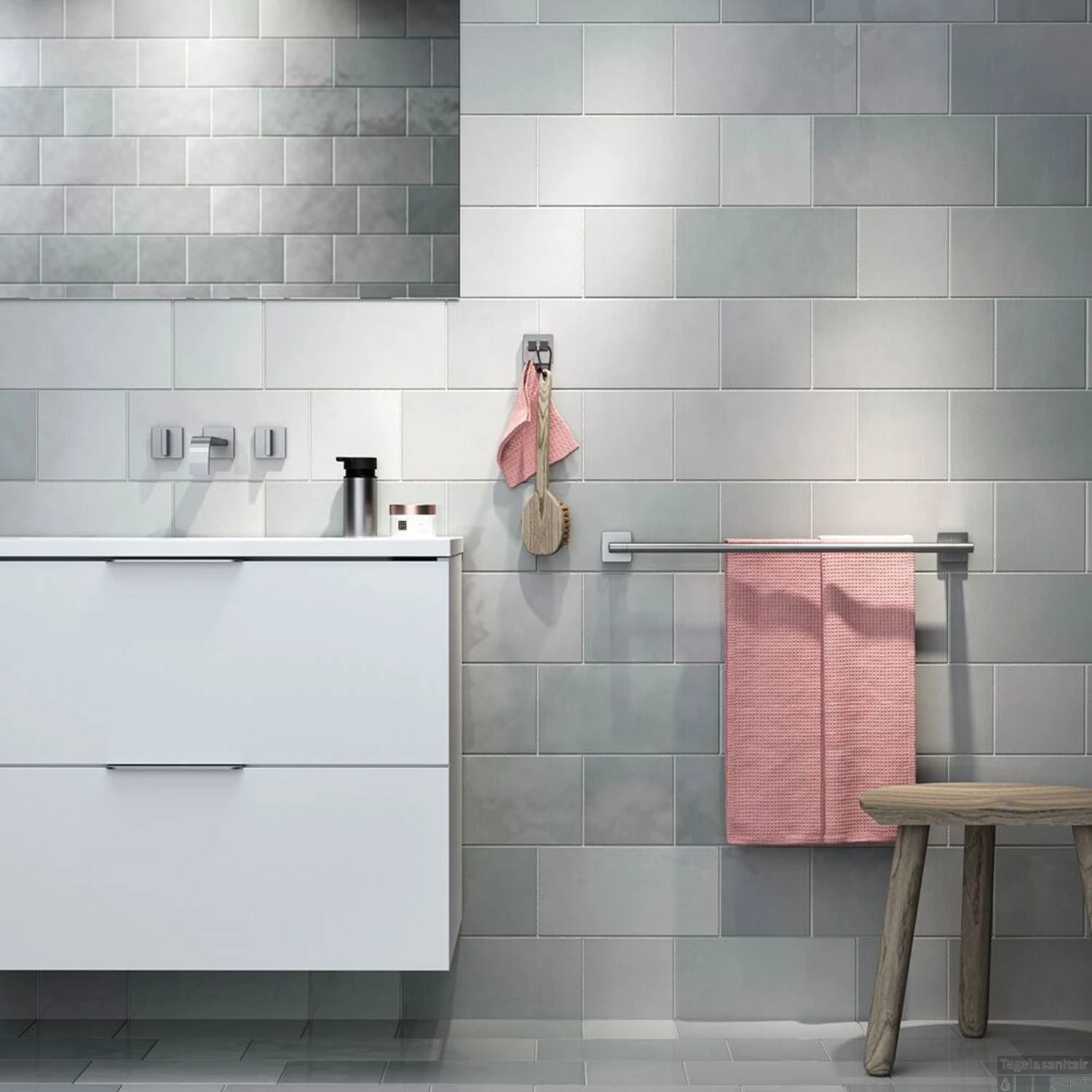 Tiger Dock Handdoekenrek Dubbel RVS Geborsteld 5x60x12.5 Cm 6 Tiger Dock Handdoekenrek Dubbel RVS Geborsteld 5x60x12.5 Cm - Afbeelding 4