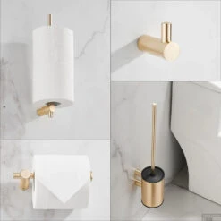 Toiletaccessoires Set Boss & Wessing Academy Geborsteld Messing -Sealkin Badkamermeubilair Winkel toiletaccessoiresset boss wessing academy geborsteld messing 2