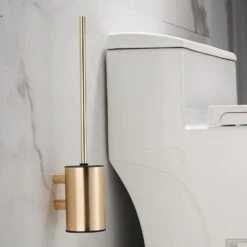 Toiletborstel Boss & Wessing Academy Geborsteld Messing -Sealkin Badkamermeubilair Winkel toiletborstel boss wessing academy messing 2