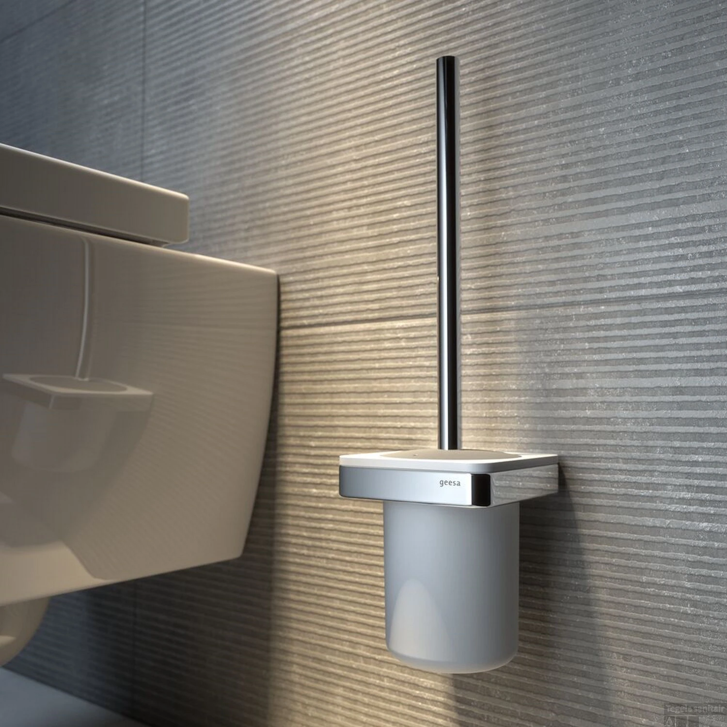 Toiletborstel Met Houder Geesa Frame Wit Chroom 6 Toiletborstel Met Houder Geesa Frame Wit Chroom - Afbeelding 4