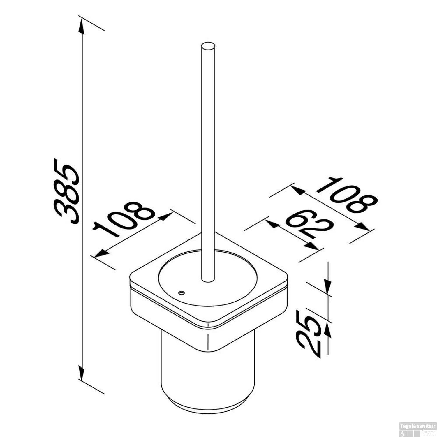 Toiletborstel Met Houder Geesa Frame Wit Chroom 7 Toiletborstel Met Houder Geesa Frame Wit Chroom - Afbeelding 5