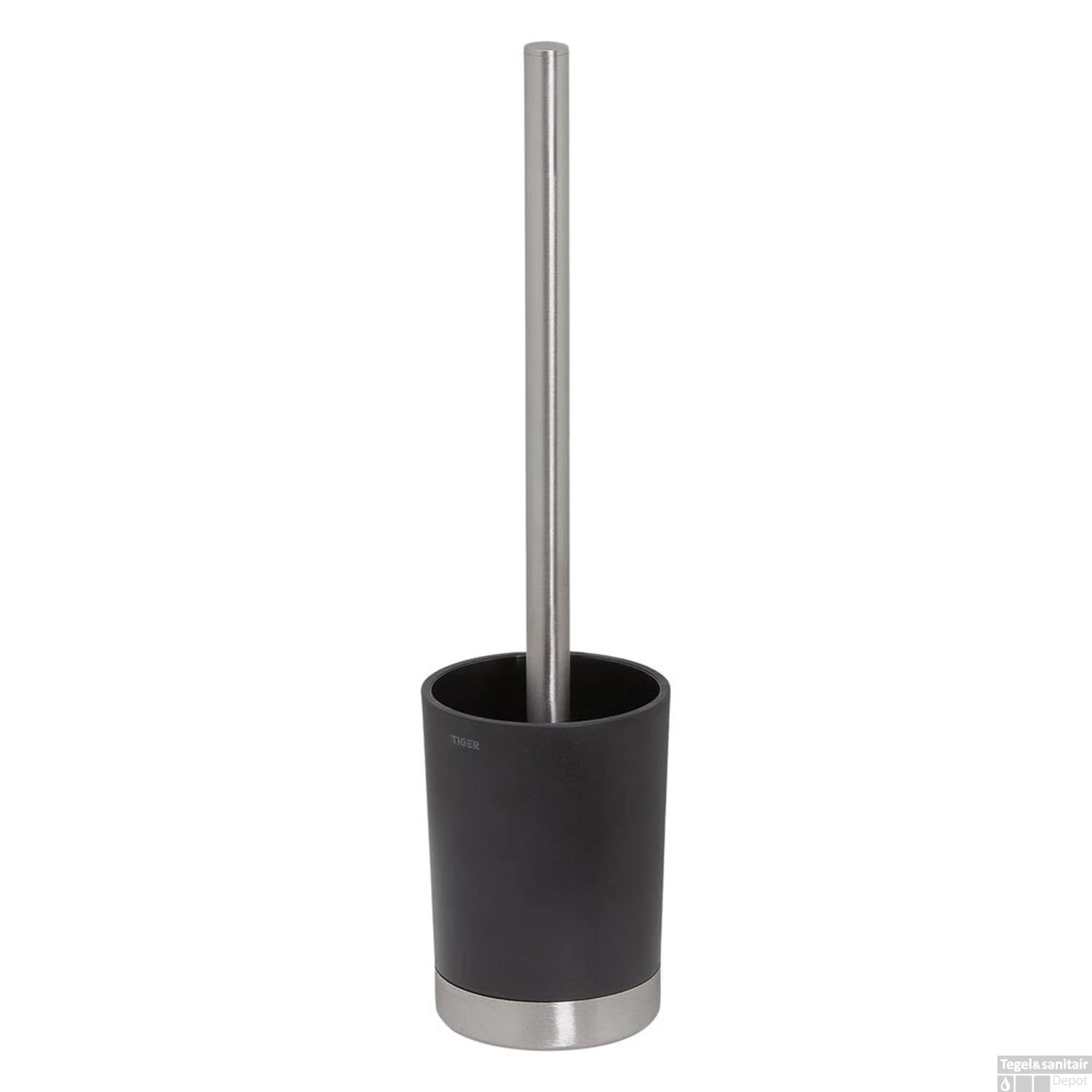 Toiletborstel Met Houder Tiger Tune Vrijstaand RVS Geborsteld / Zwart 3 Toiletborstel Met Houder Tiger Tune Vrijstaand RVS Geborsteld / Zwart