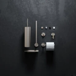 Toiletborstelgarnituur Clou Flat Wandmontage Geborsteld RVS -Sealkin Badkamermeubilair Winkel toiletborstelgarnituur clou flat wandmontage rvs 3
