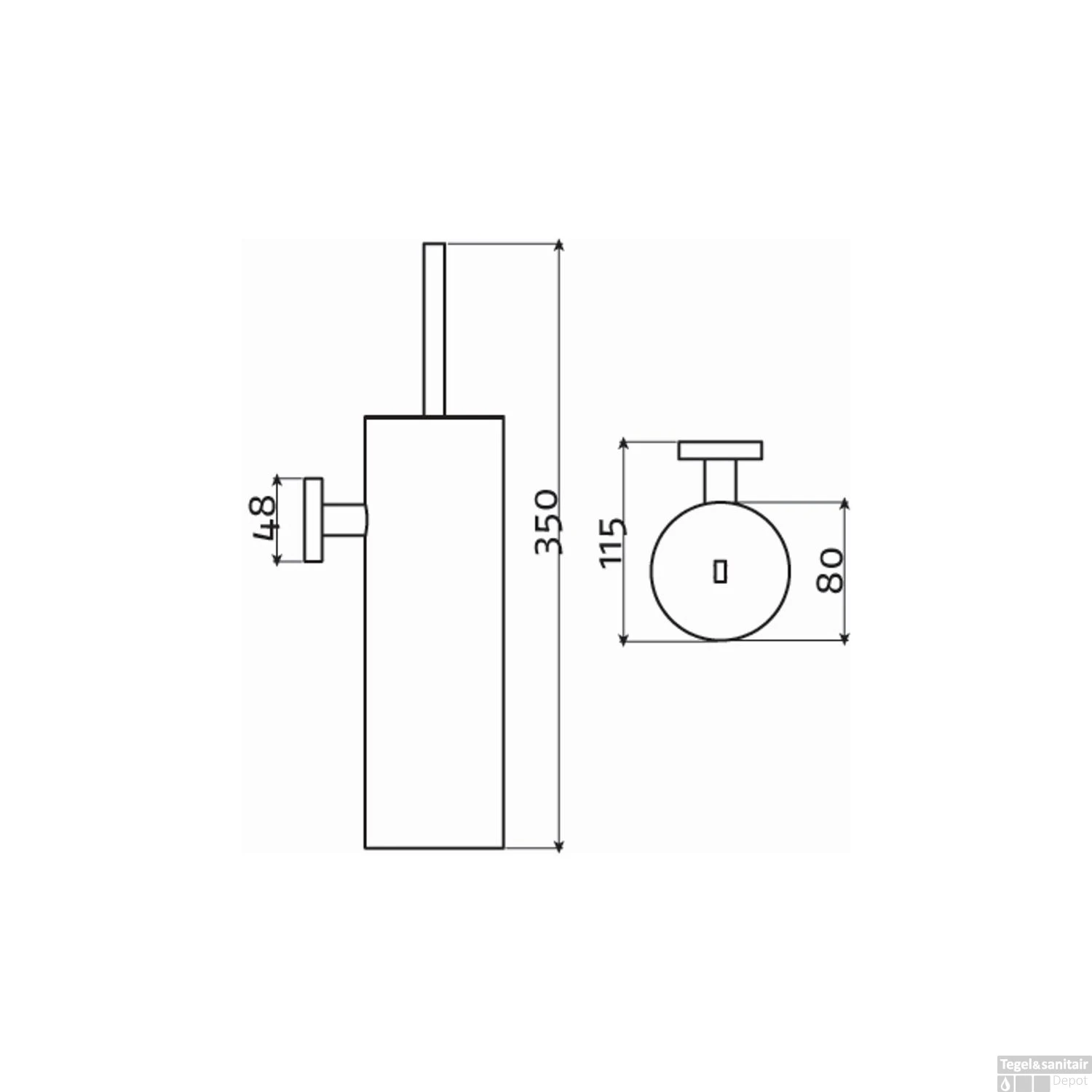 Toiletborstelgarnituur Clou Flat Wandmontage Geborsteld RVS - Afbeelding 5