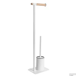 Toiletborstelhouder Met Handdoekhouder Cipi Porta 20x77x16 Cm Metaal Wit