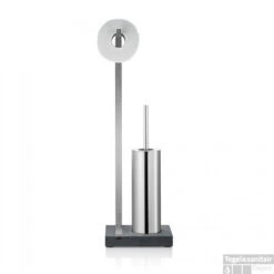 Toiletrolhouder En Borstel Blomus Menoto Design Geborsteld RVS Mat