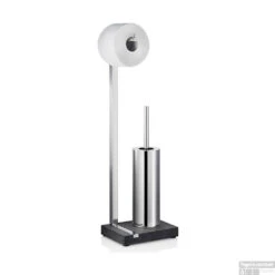 Toiletrolhouder En Borstel Blomus Menoto Design Gepolijst RVS