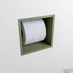 MONDIAZ Easy Toiletrolhouder CUBE 160 Solid Surface 16x16cm Kleur Army. Geschikt Voor Op En Inbouw. -Sealkin Badkamermeubilair Winkel toiletrolhouder 16 google 3 00010 18145013244440