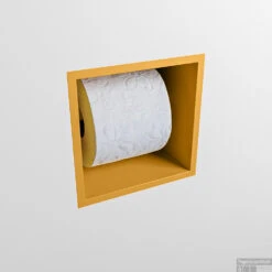 MONDIAZ Easy Toiletrolhouder CUBE 160 Solid Surface 16x16cm Kleur Ocher. Geschikt Voor Op En Inbouw. -Sealkin Badkamermeubilair Winkel toiletrolhouder 16 google 3 00014 18145013244457