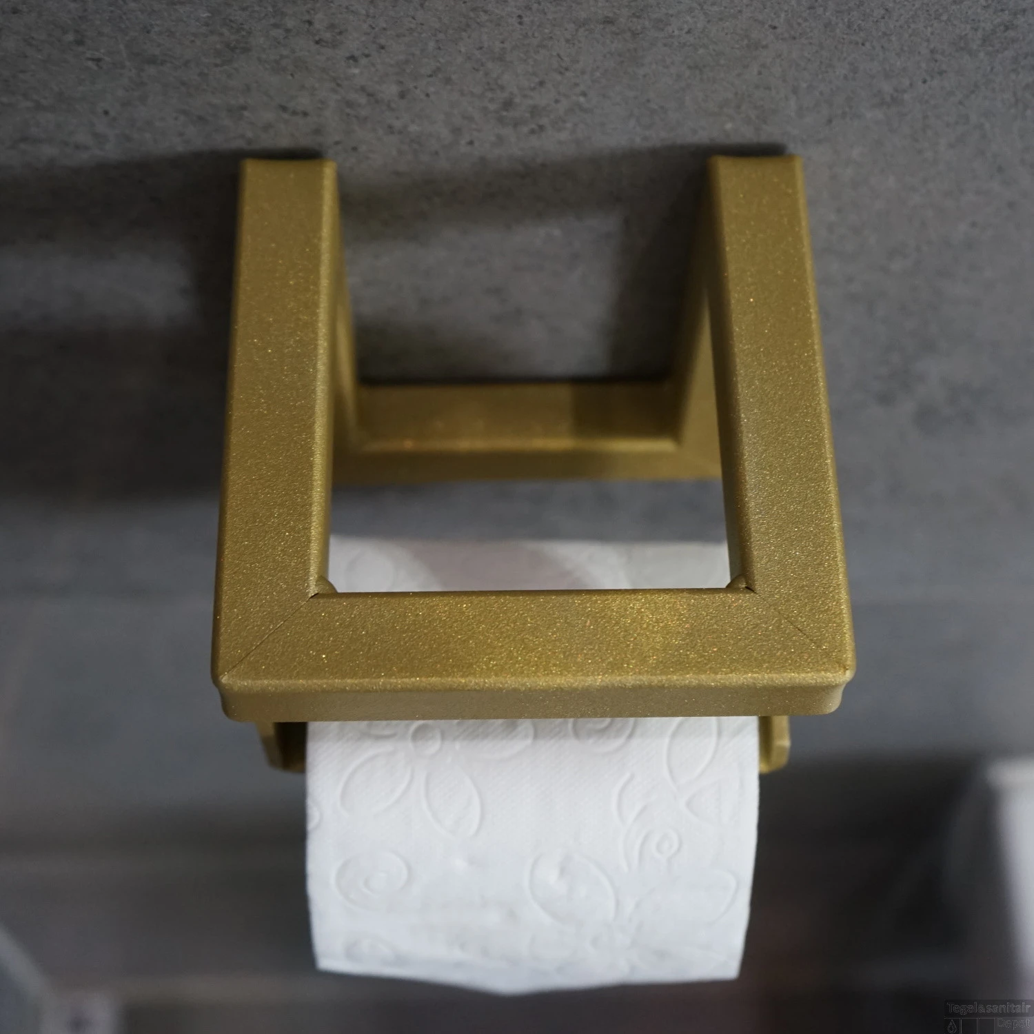 Toiletrolhouder BWS Demir 12x12x12 Cm Glitter Goud 6 Toiletrolhouder BWS Demir 12x12x12 Cm Glitter Goud - Afbeelding 4