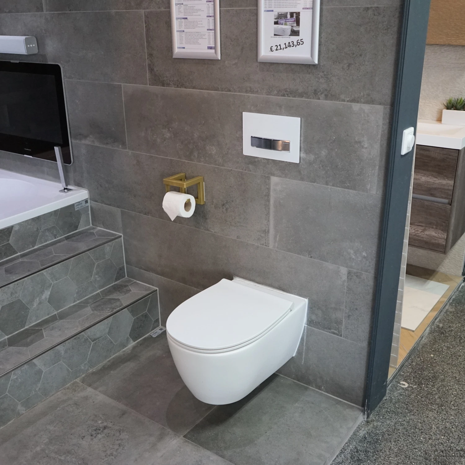 Toiletrolhouder BWS Demir 12x12x12 Cm Glitter Goud 4 Toiletrolhouder BWS Demir 12x12x12 Cm Glitter Goud - Afbeelding 2