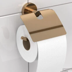 Toiletrolhouder Haceka Kosmos Met Klep Geborsteld Koper