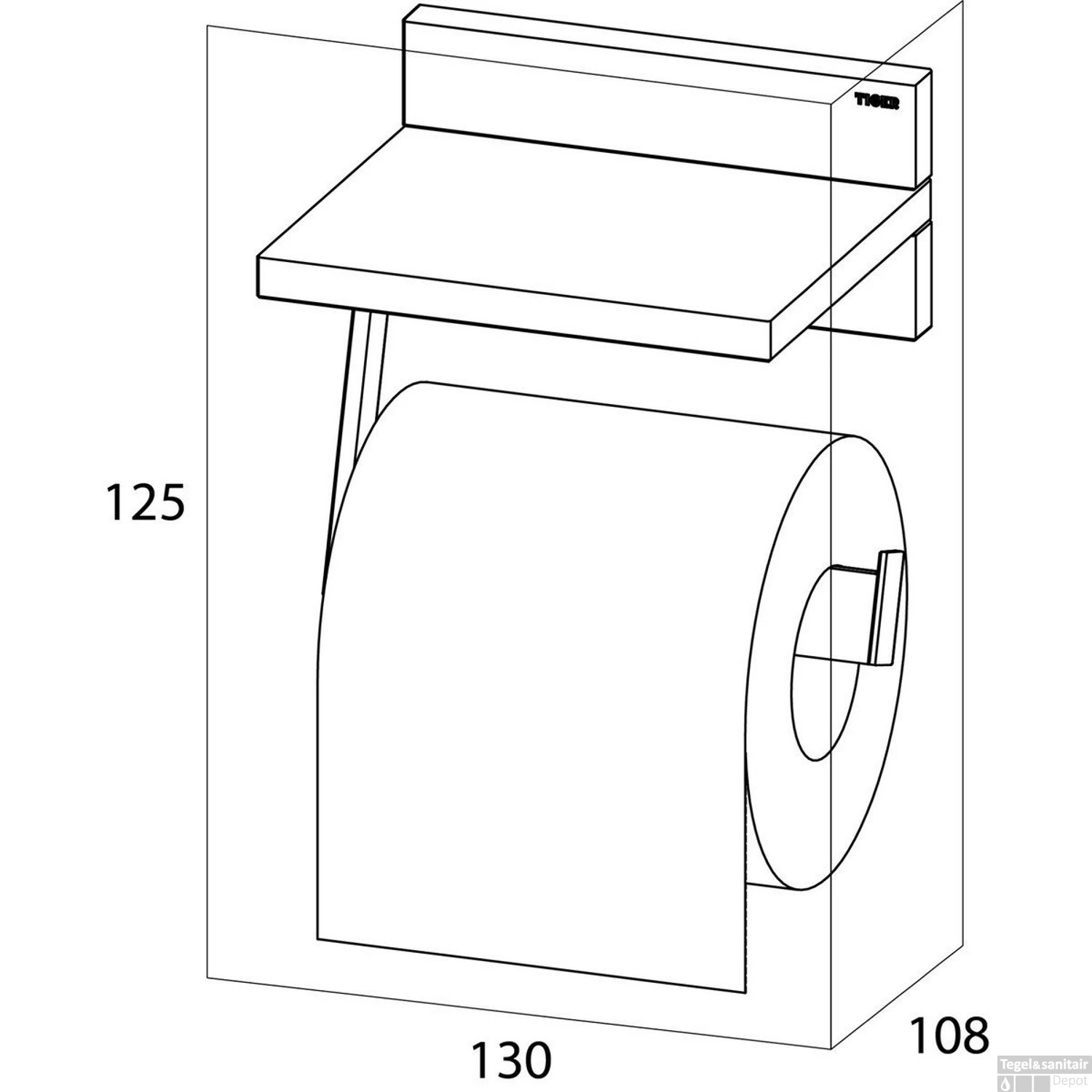 Toiletrolhouder Tiger Safira Met Klep Chroom Glas 6 Toiletrolhouder Tiger Safira Met Klep Chroom Glas - Afbeelding 4
