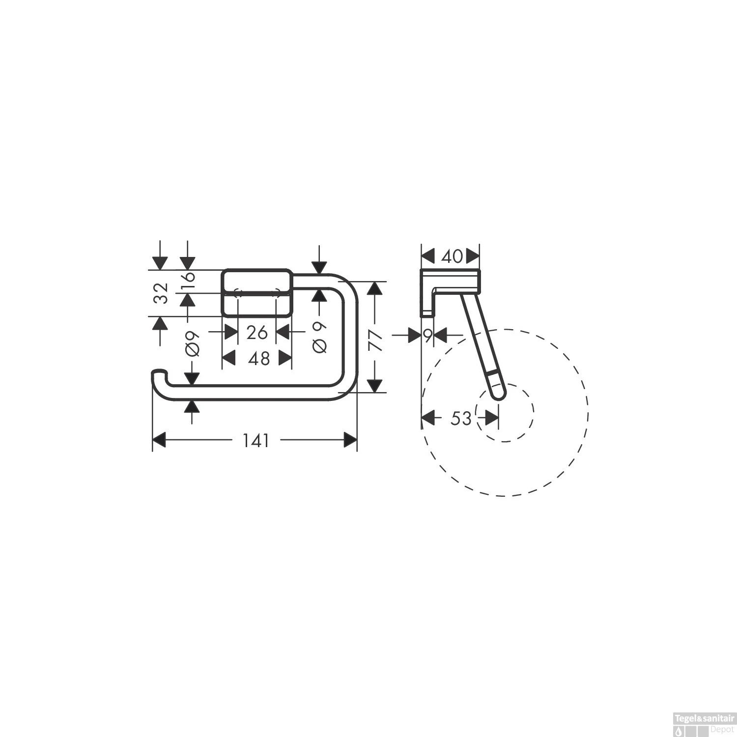 Toiletrolhouder Zonder Klep HansGrohe AddStoris Chroom 4 Toiletrolhouder Zonder Klep HansGrohe AddStoris Chroom - Afbeelding 2