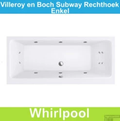 Ligbad Villeroy & Boch Subway 190x90 Cm Balboa Whirlpool Systeem Enkel