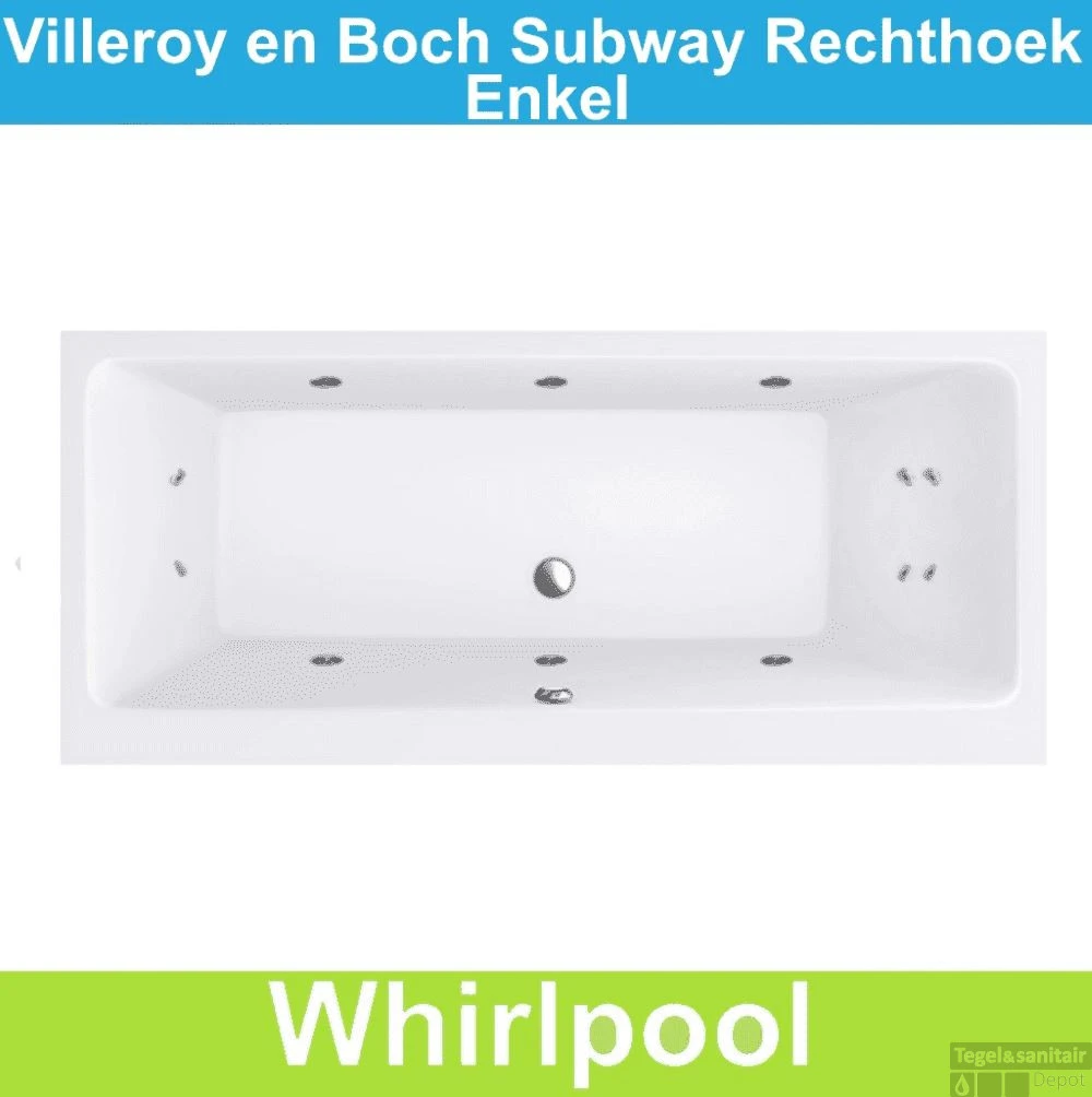 Ligbad Villeroy & Boch Subway 190x90 Cm Balboa Whirlpool Systeem Enkel 3 Ligbad Villeroy & Boch Subway 190x90 Cm Balboa Whirlpool Systeem Enkel