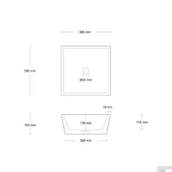 Opzet Wastafel Urbi Et Orbi Conicis Beton 39x39x16 Cm Licht Grijs -Sealkin Badkamermeubilair Winkel ut0007conicis 40 drawing 1 1 1