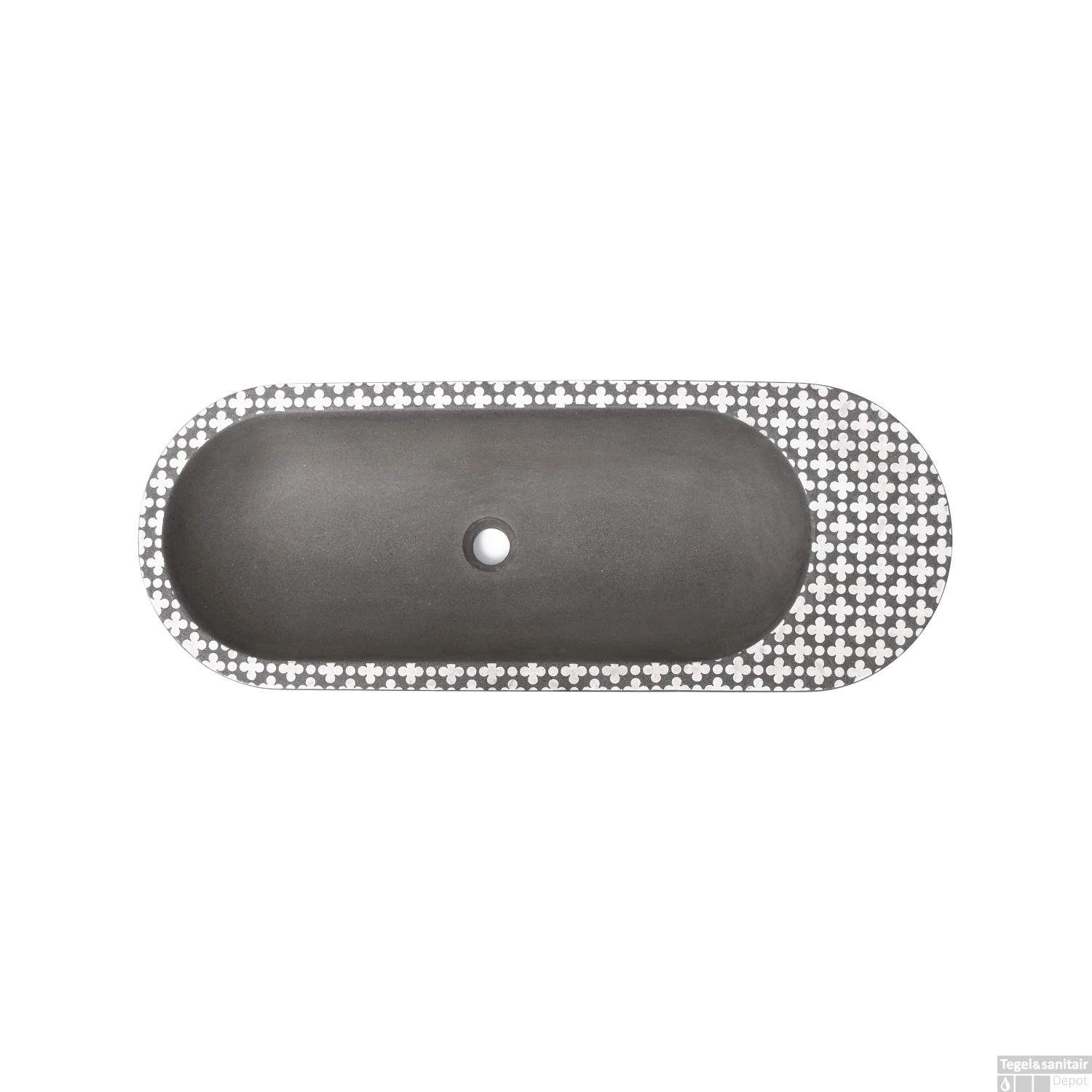 Opzet Wastafel Urbi Et Orbi Holywater L Beton Ovaal 95x35.5x14 Cm Bruin / Beige 5 Opzet Wastafel Urbi Et Orbi Holywater L Beton Ovaal 95x35.5x14 Cm Bruin / Beige - Afbeelding 3