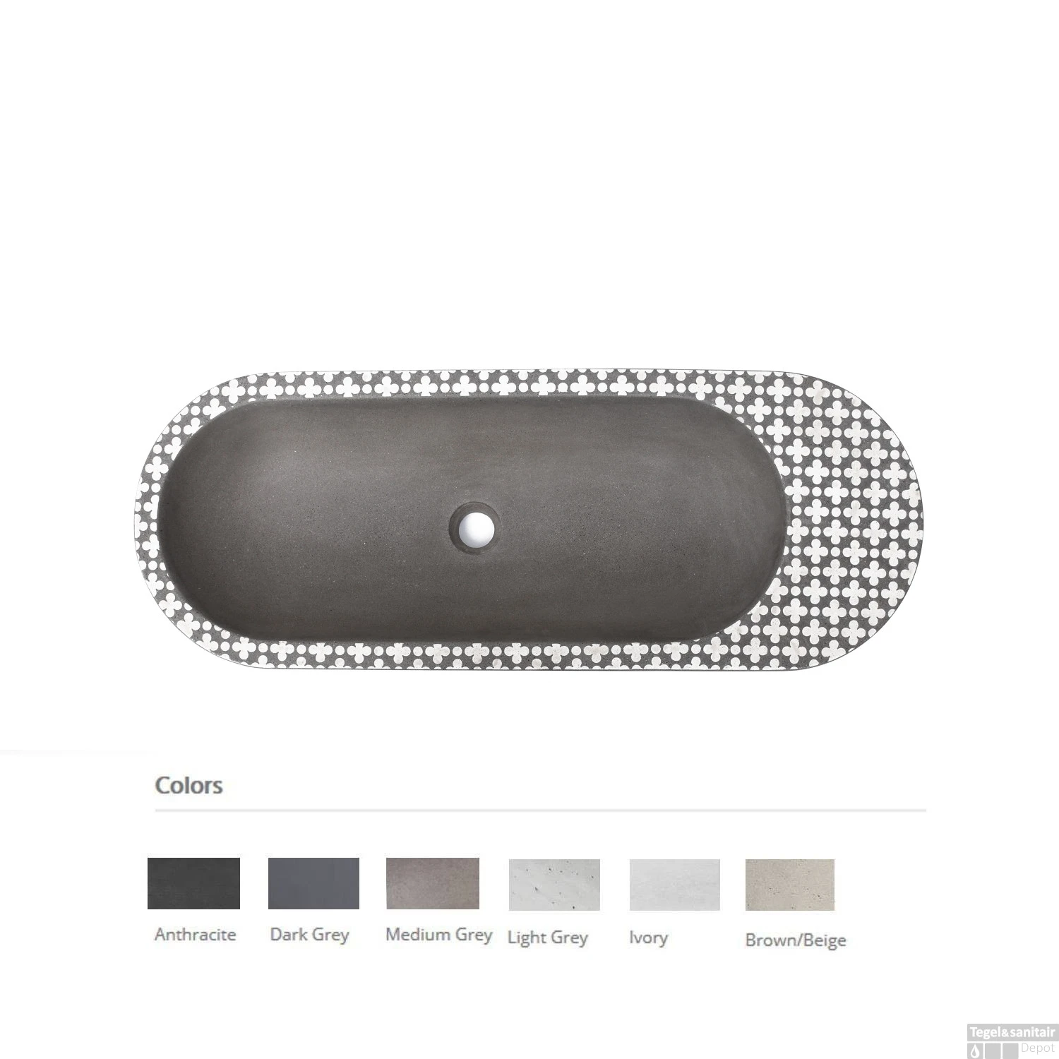 Opzet Wastafel Urbi Et Orbi Holywater L Beton Ovaal 95x35.5x14 Cm Bruin / Beige 3 Opzet Wastafel Urbi Et Orbi Holywater L Beton Ovaal 95x35.5x14 Cm Bruin / Beige