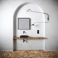 Clou Vale Fontein Zonder Kranenbank Met Geintergreerde Afvoer Glanzend Wit Keramiek 28 Cm -Sealkin Badkamermeubilair Winkel vale 28cm arc 01a