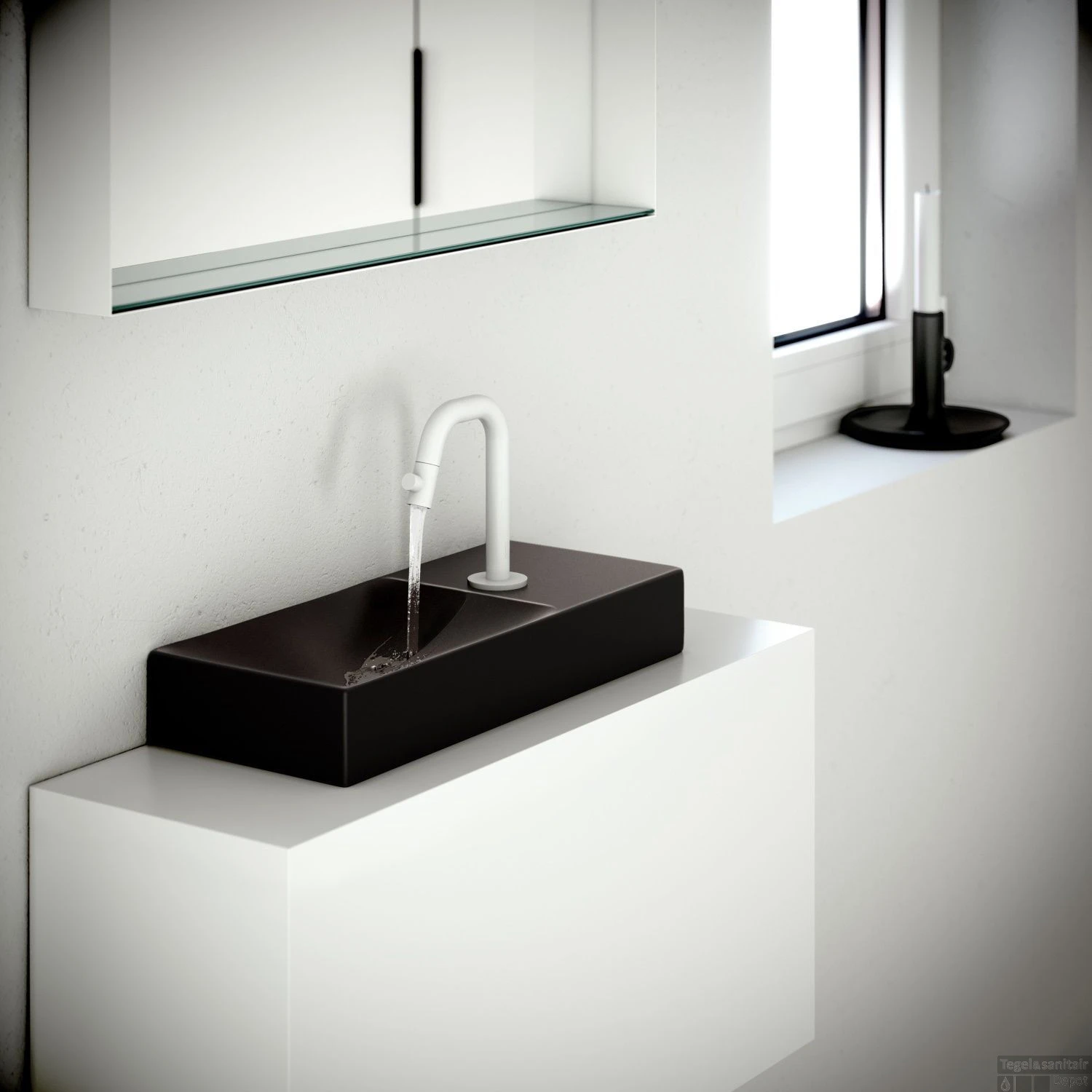 Clou Vale Fontein Met Kraangat Links Met Geïntegreerde Afvoer Glanzend Wit Keramiek 45 Cm 5 Clou Vale Fontein Met Kraangat Links Met Geïntegreerde Afvoer Glanzend Wit Keramiek 45 Cm - Afbeelding 3