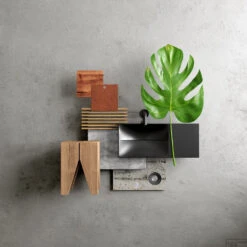 Clou Vale Fontein Zonder Kranenbank Met Geintergreerde Afvoer Mat Zwart Keramiek 28 Cm -Sealkin Badkamermeubilair Winkel vale moodboard concrete