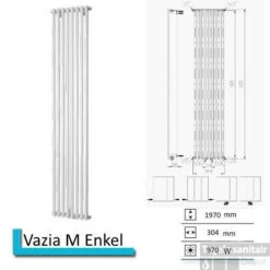 Designradiator Vazia M Enkel 1970 X 304 Mm Wit Structuur
