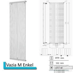 Designradiator Vazia M Enkel 1970 X 532 Mm Wit Structuur