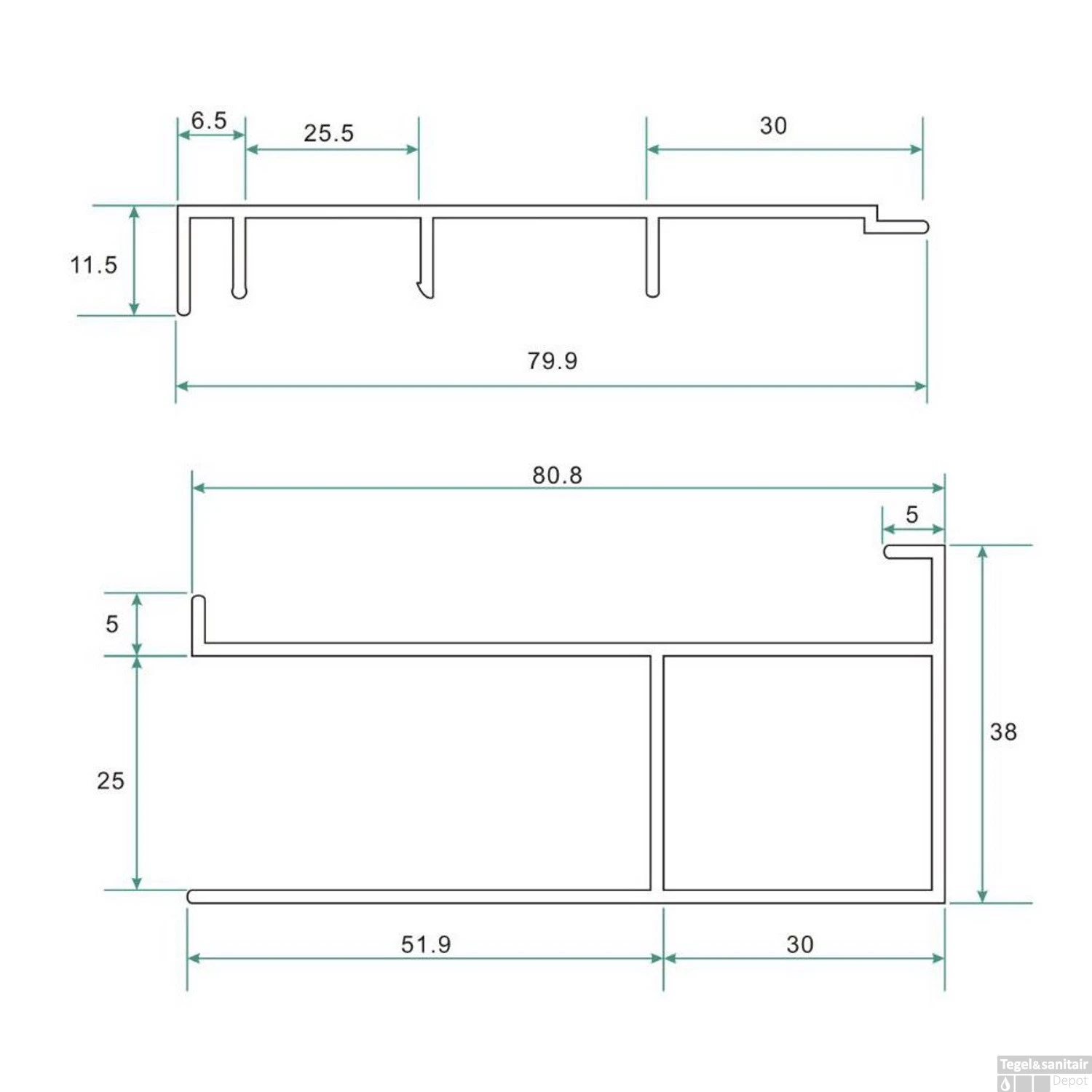 Verbredingsprofiel Voor Douchewand Wiesbaden Aluminium 3x200cm 6 Verbredingsprofiel Voor Douchewand Wiesbaden Aluminium 3x200cm - Afbeelding 4
