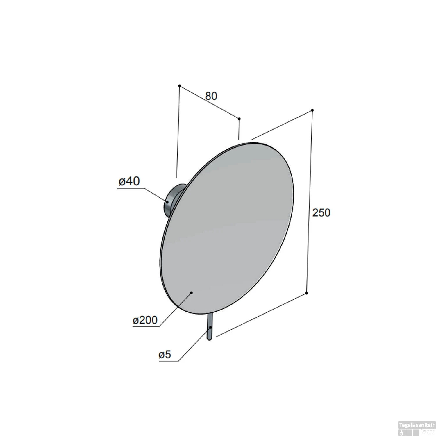 Vergrotingsspiegel Hotbath Cobber Wandmontage Draaibaar 20 Cm Gepolijst Messing PVD 4 Vergrotingsspiegel Hotbath Cobber Wandmontage Draaibaar 20 Cm Gepolijst Messing PVD - Afbeelding 2
