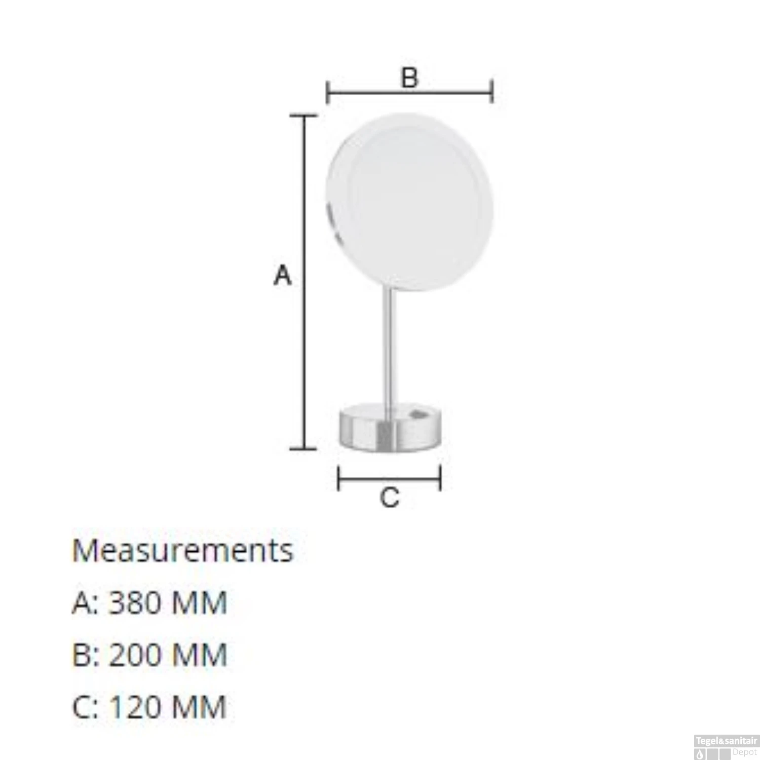 Vergrotingsspiegel Smedbo Outline Vrijstaand Met LED PMMA Dual Light Zwart - Afbeelding 2