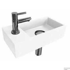 FonteinPack Ink Versus Links Glans Wit Chroom (Keuze Uit 20 Kranen) -Sealkin Badkamermeubilair Winkel versus wit vrijstaand links 5 2