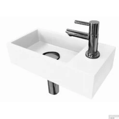 FonteinPack Ink Versus Rechts Glans Wit RVS (Keuze Uit 8 Kranen) 10 FonteinPack Ink Versus Rechts Glans Wit RVS (Keuze Uit 8 Kranen) -Sealkin Badkamermeubilair Winkel versus wit vrijstaand rechts 5