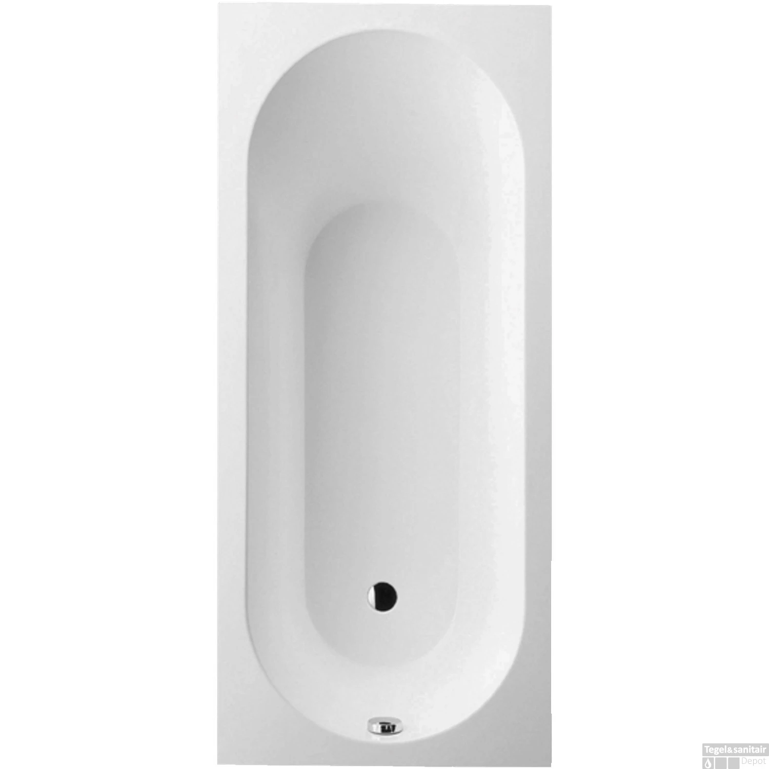 Villeroy & Boch Oberon Quaryl 170 X 75 CM Met Poten Wit Alpin