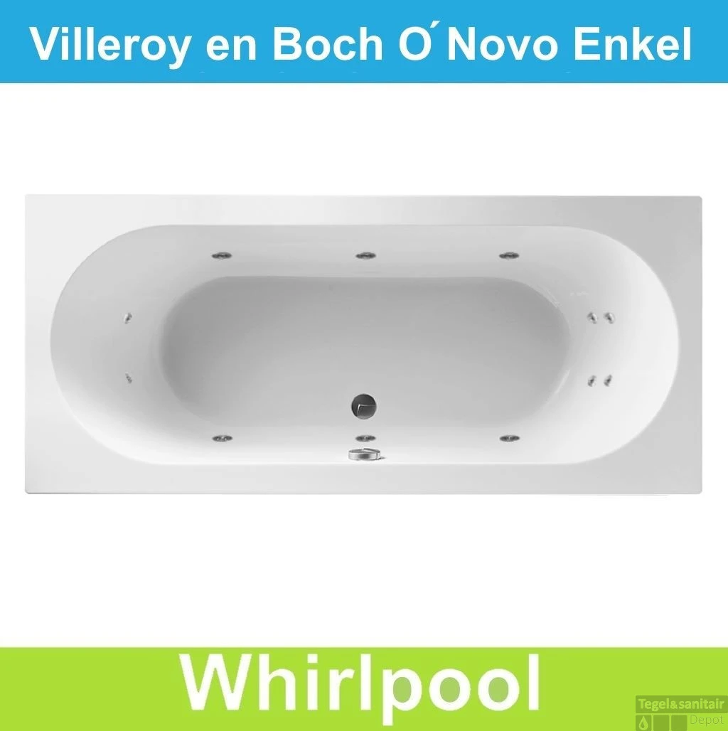 Ligbad Villeroy & Boch O.novo 180x80 Cm Balboa Whirlpool Systeem Enkel 3 Ligbad Villeroy & Boch O.novo 180x80 Cm Balboa Whirlpool Systeem Enkel